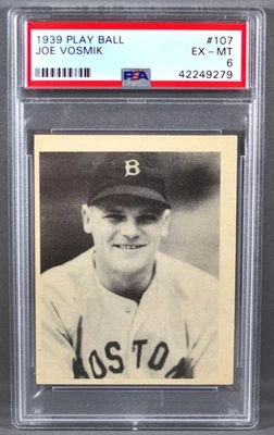 1939 Play Ball Joe Vosmik #107 PSA EX/MT 6 BOSTON RED SOX - Image 1 of 2