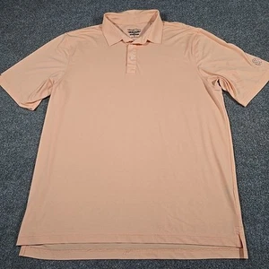 Straight Down Performance Polo Mens XL Orange White Stripe Short Sleeve Pullover - Picture 1 of 13