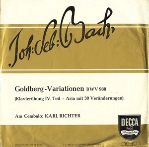 RICHTER Harpsichord BACH Goldberg Variations B.988 Decca LK-40115 Maroon/Gold - Imagen 1 de 3
