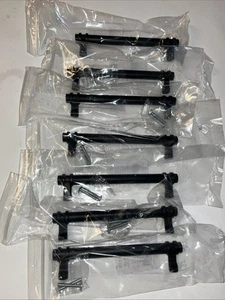 7 Liberty Classic Ringed Black Matt Drawer Cabinet Pulls P43084C-FB-CP 5-1&1/6” - Picture 1 of 6