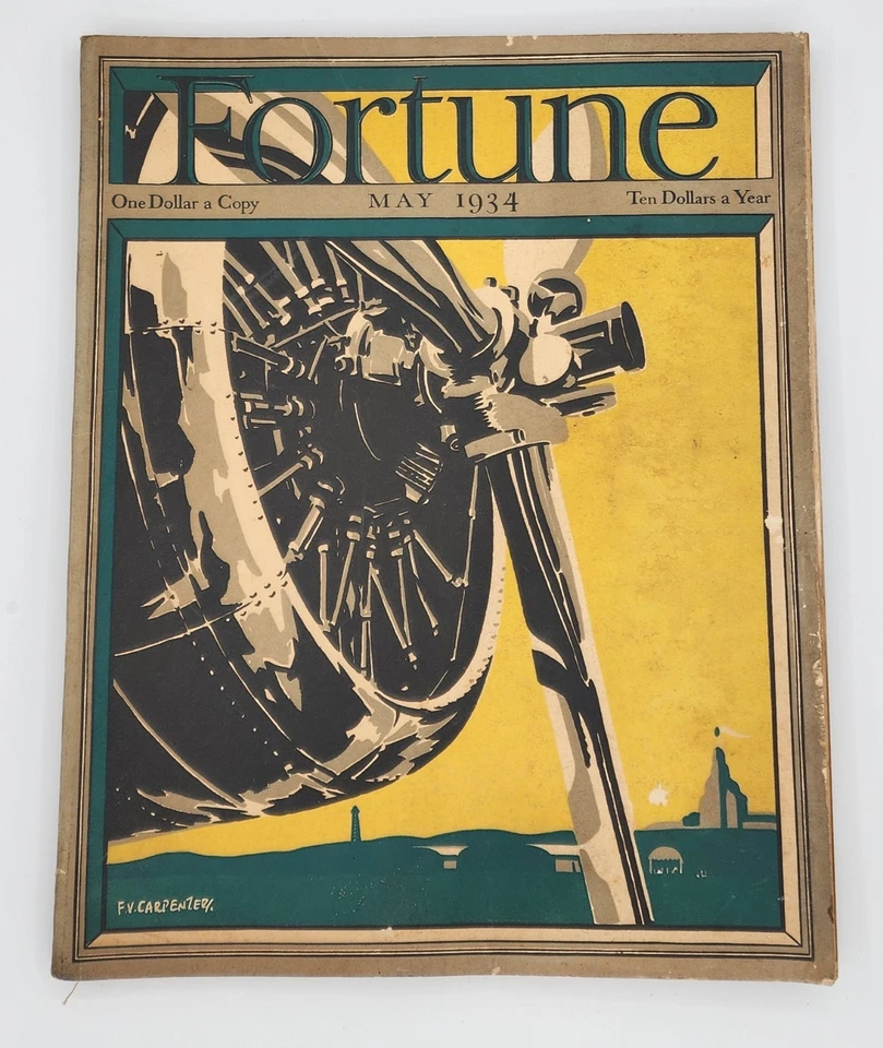 FORTUNE MAGAZINE May 1934 Dairy, U.S. Aviation Air Mail, Boulder Dam Art Deco - Image 1 of 4