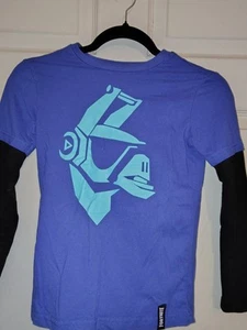 Fortnite Boy's Size M Blue Logo Long Sleeve DJ Yonder SG Tee - Picture 1 of 4