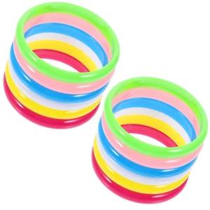 12 Pz/set Bracciale Colore Caramella Banchetto Bambina Bambina Gioielli Plastica - Foto 1 di 12