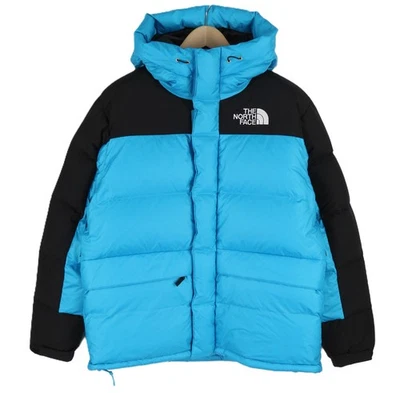 THE NORTH FACE Himalayan Men Jacket M 550 Down Filled Hooded Quilted Logo Blue * - Image 1 of 4