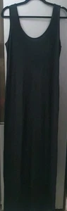 Boohoo Tall Black Jersey Bodycon Maxi Dress UK16 EU44 US12 Stretchy Strappy Long - Picture 1 of 10