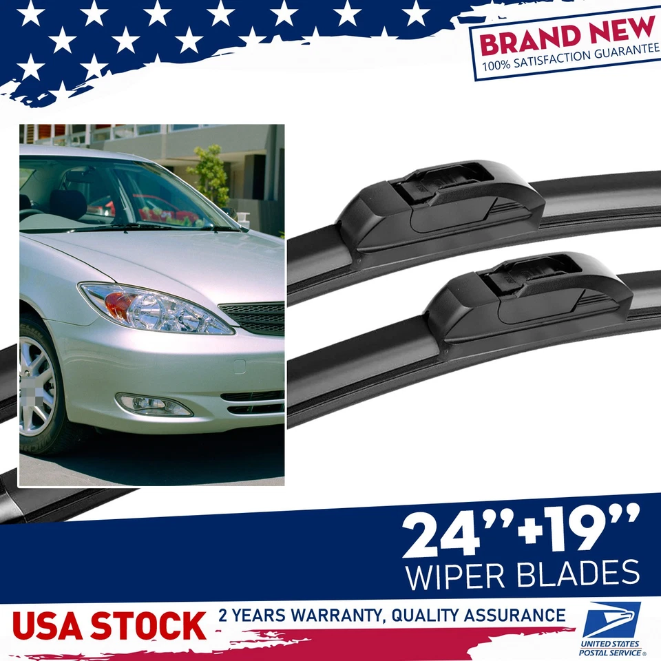 Limpiaparabrisas negro de silicona híbrida 24"+19" para Acura TL 1995-2003 Foto 1 de 4