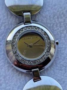 Liz Claiborne Diamond Bezel Circle Stainless Steel Bracelet Ladies Fashion Watch - Picture 1 of 7