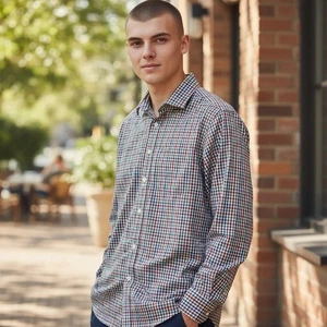 J Crew Thompson Flex Wrinkle Free Plaid Button Down Shirt Mens Medium - Picture 1 of 11