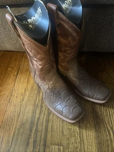 STIVALI DA COWBOY UOMO BOTTLE BARON DOUBLE H PELLE MARRONE PUNTA QUADRATA #DH5236 10D - Foto 1 di 11