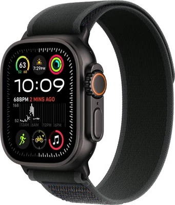 APPLE Watch Ultra 2 (2024) 49 mm Titangehäuse Trail M/L Schwarz MX4V3FD/A B-WARE - Bild 1 von 3