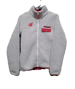 Columbia Wisconsin Badgers Mountainside Sherpa polar logotipo cremallera completa para mujer XS  - Imagen 1 de 8