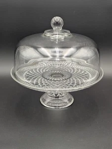 Anchor Hocking Wexford Pedestal Cake Stand W/ Dome Cloche Punch Bowl Combo 12” - Picture 1 of 7