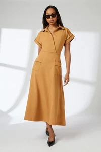Vestido Principles camel entallado y acampanado para mujer vestidos de ocasión - Imagen 1 de 5