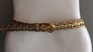 Vintage goldfarbener Webgürtel 37,5 Zoll lang Damen Gr. SM gewebt verstellbar  - Bild 1 von 11