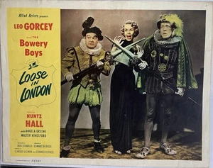 BOWERY BOYS 1953 LOOSE IN LONDON ORIGINAL MOVIE LOBBY CARD HUNTZ HALL LEO GORCEY - Picture 1 of 2