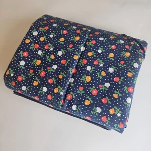 Vintage Cotton Fabric 3.5 Yards X 45" Navy Blue Floral Ditzy Sewing Quilting - Picture 1 of 5