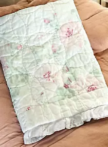 Rachel Ashwell Treasures Shabby Chic STANDARD SHAM Floral Quilted Ruffle - Picture 1 of 11