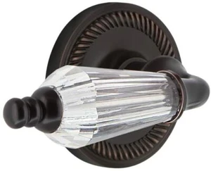 Nostalgic Warehouse Rope Rosette w/ Parlor Lever, Single Dummy, Timeless Bronze - Picture 1 of 2