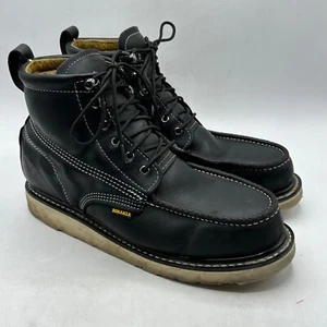 Bonanza Black 6” Moc Toe Men’s Boot Size 12 Tough Wedge Oil Resistant - Picture 1 of 18