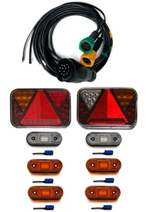 Anhängerbeleuchtung SET LED Rückleuchten 12V 9m 13 polig Kabel für Anhänger - Bild 1 von 23
