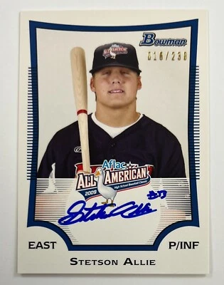 2009 Bowman Aflac All American Stetson Allie Auto 18/230 AR55 - Image 1 of 2