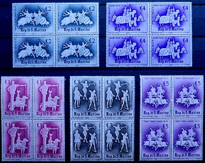 San Marino 1963 - MNH - Warriors Quartblocks - 20 Stamps Set - Image 1 of 4