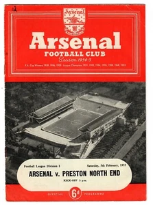 Arsenal v Preston North End - 1954-55 First Division - Football Programme - Picture 1 of 3
