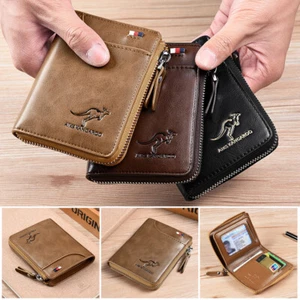 RFID Men's Leather Wallet Blocking Card Holder Case Anti-Theft Clutch Short - Picture 1 of 11