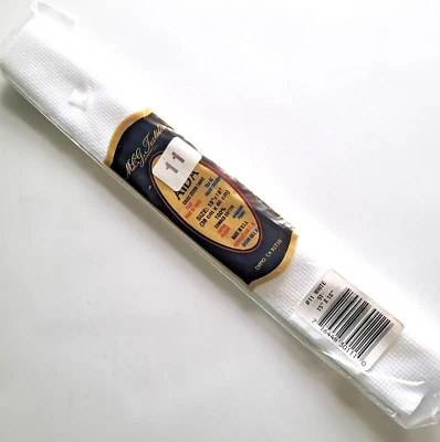 MCG Textiles 11 Count Aida Cloth 15" x 18" Cross Stitch Fabric 100% Cotton White - Image 1 of 3