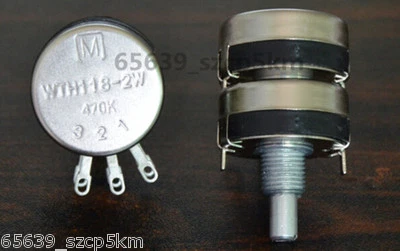 Potentiometer Double Gang 2 x 470K Ohm 2W，Long Life Panel Pot - Image 1 of 2