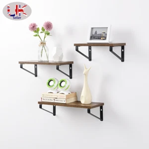 Set di 3 ripiani decorativi galleggianti montati a parete mensola MDF filo metallo nero - Foto 1 di 9