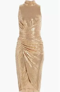 Vestido vaquero midi de fiesta con lentejuelas Vince Camuto para mujer, talla 8. Nuevo con etiqueta - Imagen 1 de 6