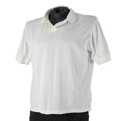 Camisa polo Burberry Golf talla M blanca verde lima con cuello 100 % algodón Foto 1 de 4