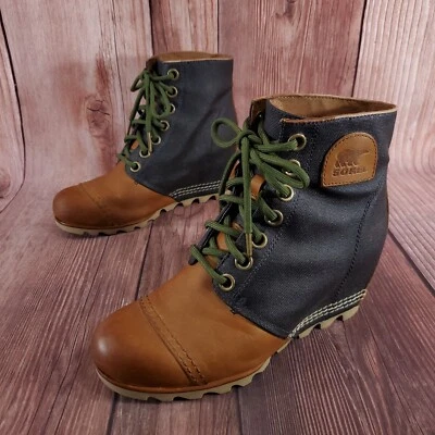 Sorel Womens Size 8 PDX Lexie Wedge Boot Ankle Bootie Elk Curry Camel Brown - Image 1 of 4
