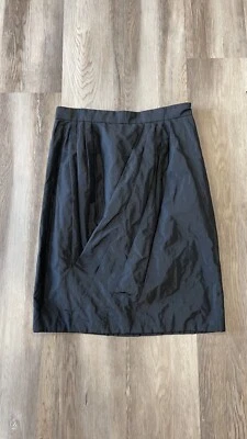 Carmen Marc Valvo Mujer Talla 10 Falda Plisada Negra Metalizada Foto 1 de 4