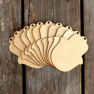 10x Holz Einfach Hamsa Handarbeit Form 3 mm Lage Religiös Islamischer Lotus    - Bild 1 von 3