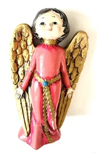 Vintage Pappmache Engel 12" Made In Japan Mid Century Modern Rosa Gewand Gold - Bild 1 von 8