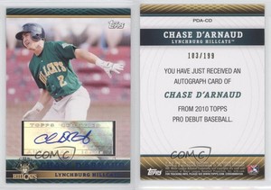 2010 Topps Pro Debut Prospect Auto Blue /199 Chase d'Arnaud #PDA-CD Auto