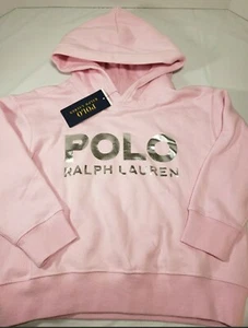 NWT Polo Ralph Lauren Hoodie sweatshirt Metallic Spellout Youth Girl 6 Small - Picture 1 of 1