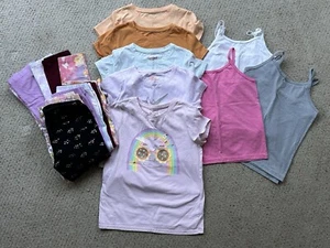 Girls Size 8 Lot (19 Pcs) Leggings T-shirts Undershirts Cat &Jack, Hanes School - Picture 1 of 10