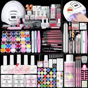 Acrylic Nail Kit for Beginners, Acrylic Powder, Gel Polish,Nail Lamp,Drill&Tools - Picture 1 of 17