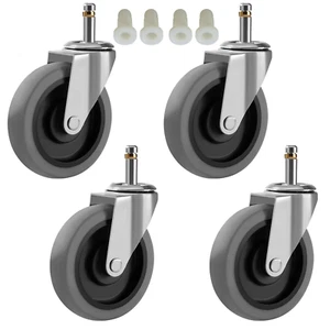 4'' Swivel Stem Caster Wheels Replacement Set of 4 for Weber Grills Utility Cart - Picture 1 of 12