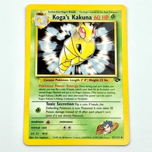 Koga's Kakuna 47/132 Near Mint Gym Challenge Non Holo Vintage Pokemon TCG - Picture 1 of 2