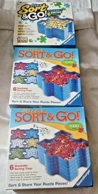 LOTE DE 3: Puzzle Sort & Go 6 bandejas de classificação empilháveis de até 1000 peças - Imagem 1 de 4