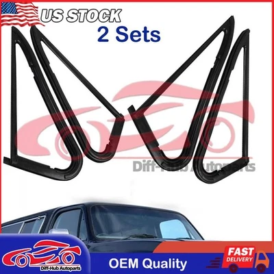 2X Front Vent Glass Window Weatherstrip Seal Set Pair for Chevy GMC Pickup Truck - Image 1 of 4