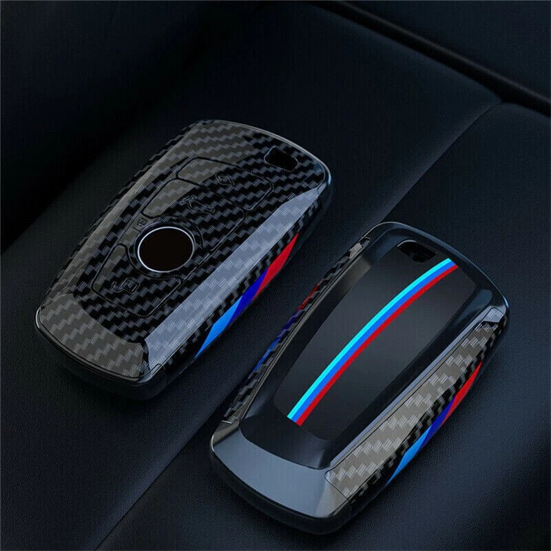 Car Remote Key Fob Cover Case Carbon Fiber Shell Skin For BMW 3 5 7 Series X2 X5 Foto 1 de 4