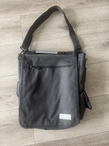 Bella Russo Canvas Messenger Bag * Charcoal Grey Shoulder Computer Bag - Picture 1 of 3