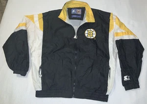 Vtg BOSTON BRUINS Jacket Adult Large Full Zip NHL Hockey Mirage Mens Long Sleeve - Picture 1 of 16