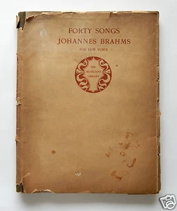 Vintage Book of 40 Songs of Johannes Brahms Note Sheets and Lyrics 152 + Pages - Picture 1 of 8