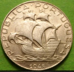 PORTUGAL, 2,5 Escudos, 1948, SC-, Ag - Bild 1 von 2